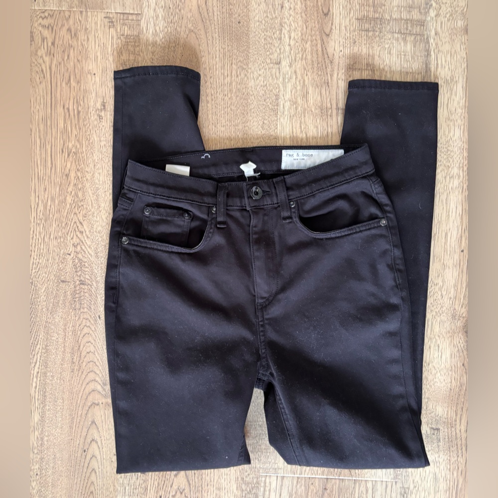 Rag & Bone black high rise ankle skinny jeans size 26